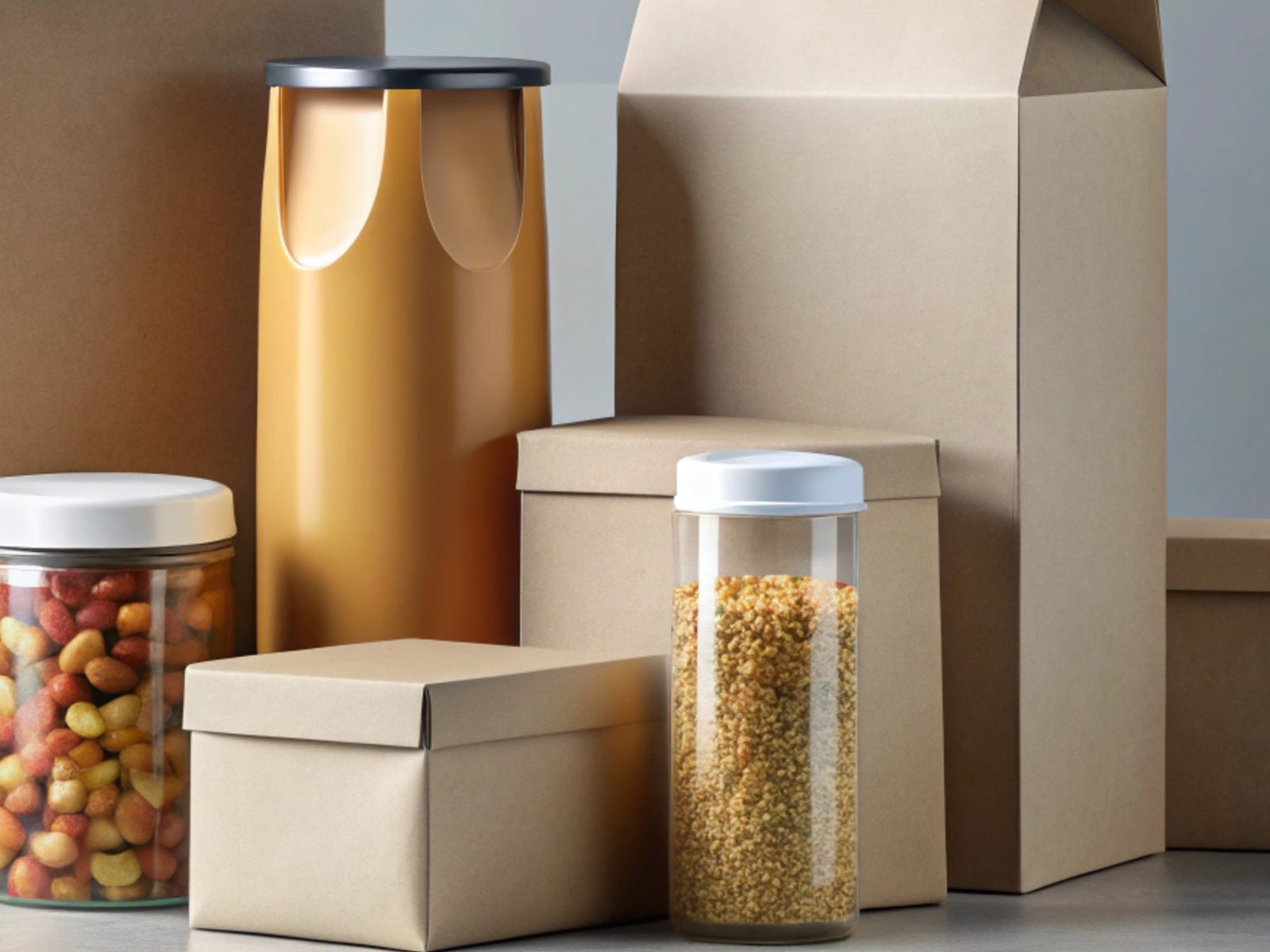 Contenitori in vetro e scatole di cartone per il confezionamento alimentare